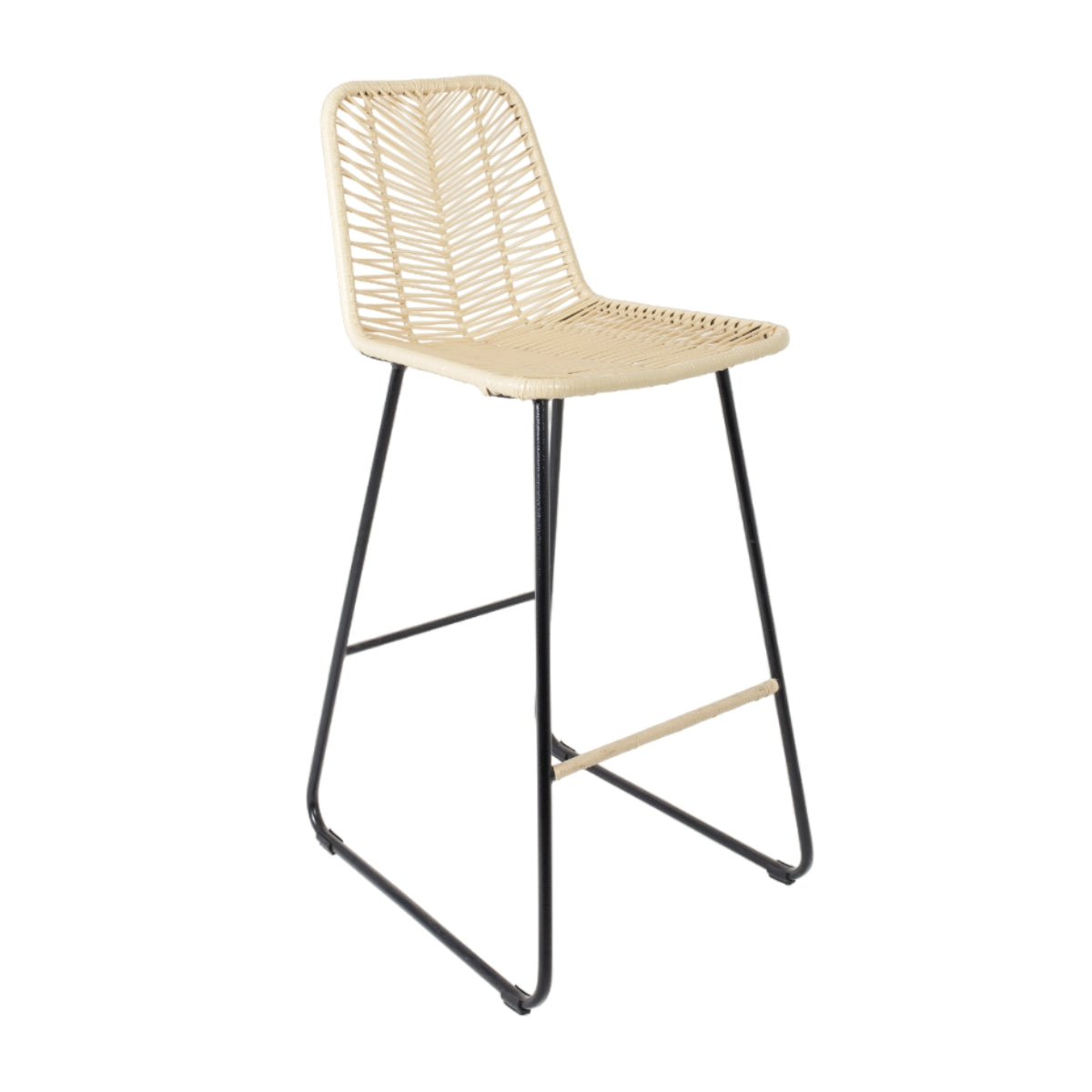 Silla de Barra Artesanal Tejida En Mimbre Plástico