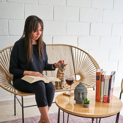 Sofa Artesanal Tejido En Mimbre Plastico o Sintetico
