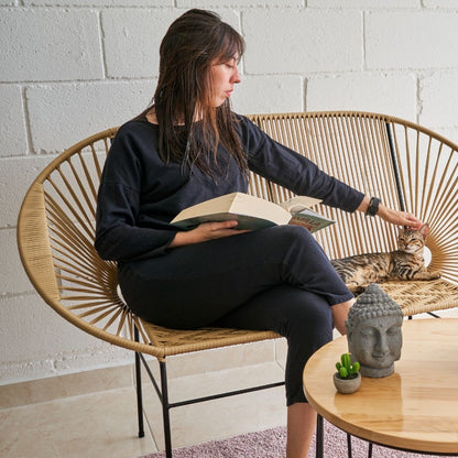 Sofa Artesanal Tejido En Mimbre Plastico o Sintetico