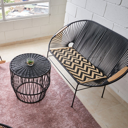 Sofa Artesanal Tejido En Mimbre Plastico o Sintetico