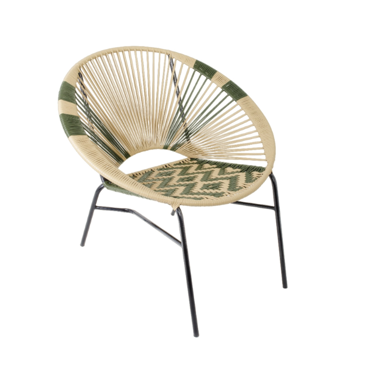 Silla Fija Artesanal Tejida En Mimbre Plástico o Sintético