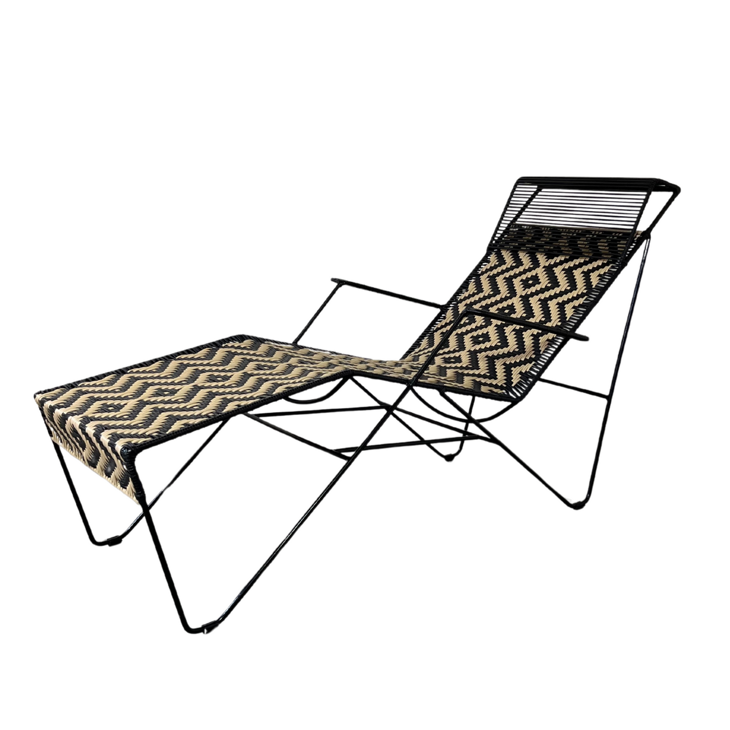 Silla Asoleadora Tejida en Mimbre Sintético Mueble para Exterior con Protección UV