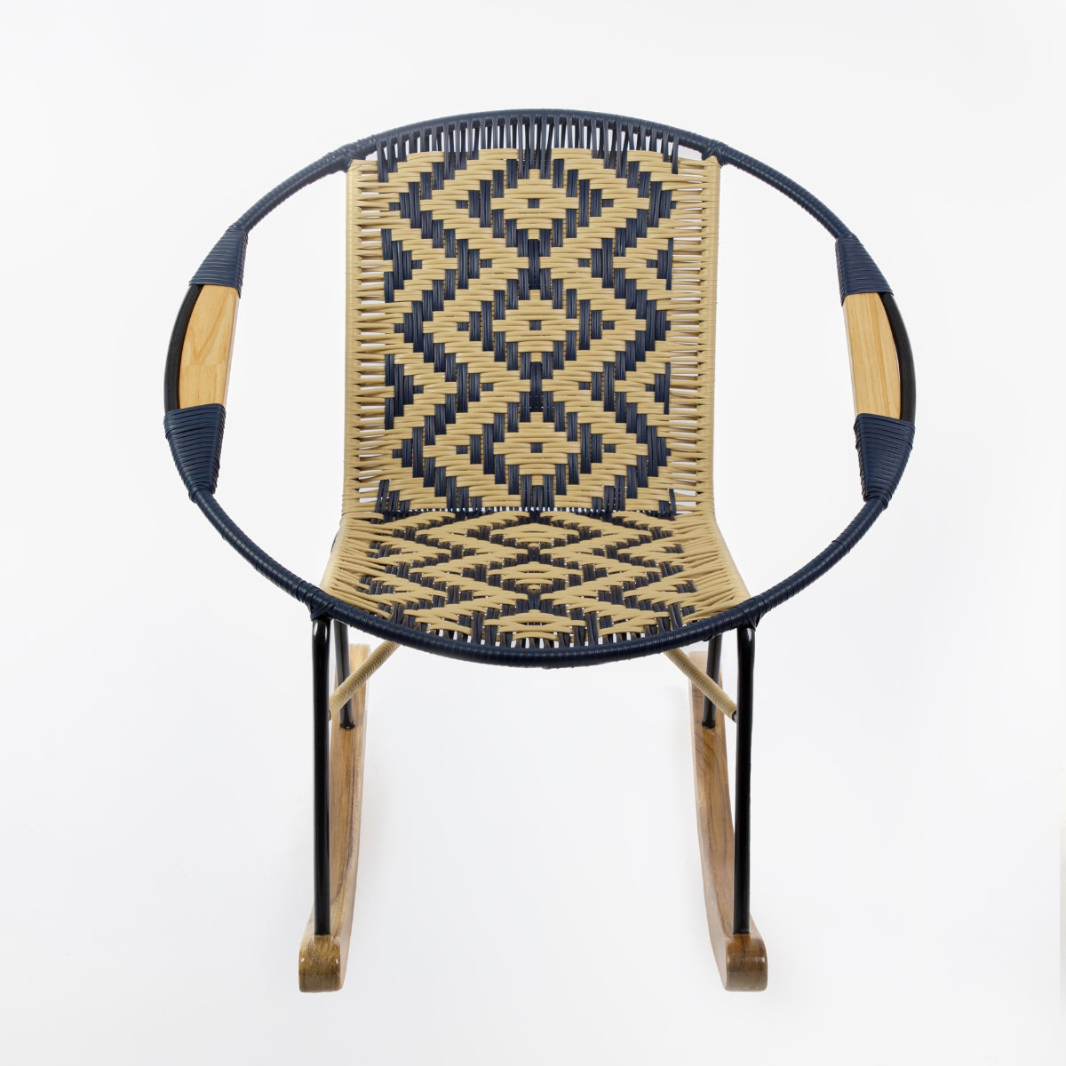 Silla Mecedora Tejida En Mimbre Moderna