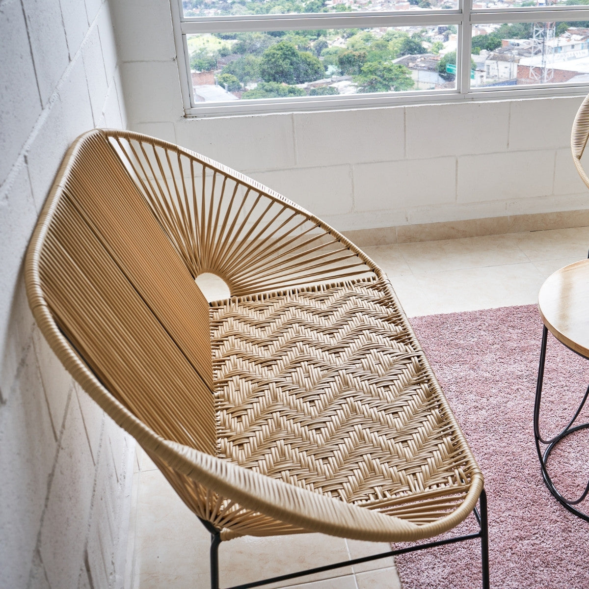 Sofa Artesanal Tejido En Mimbre Plastico o Sintetico