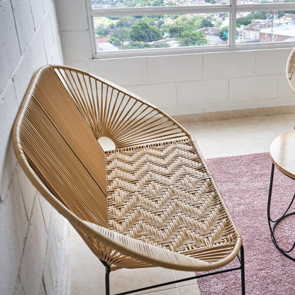 Sofa Artesanal Tejido En Mimbre Plastico o Sintetico