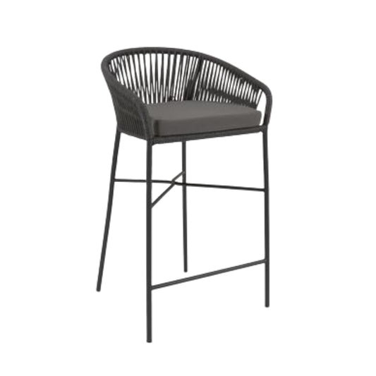 Silla de barra Artesanal Tejida a Mano En Mimbre Para Jardín