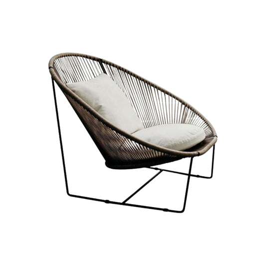 Silla Poltrona Balcón Artesanal Tejida a Mano En Mimbre Para Jardín