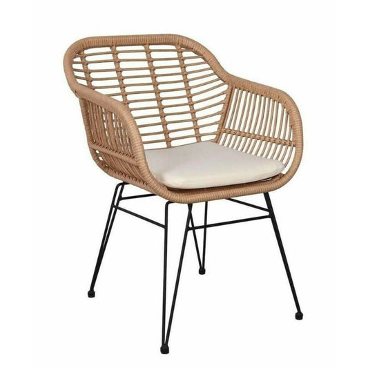 Silla Fija Para Balcón Artesanal Tejida a Mano En Mimbre Para Jardín