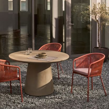 Silla Fija Tejida en Mimbre Diseño Artesanal Moderno y Elegante Para Interior y exterior